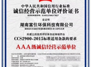 诚信经营示范单位证书